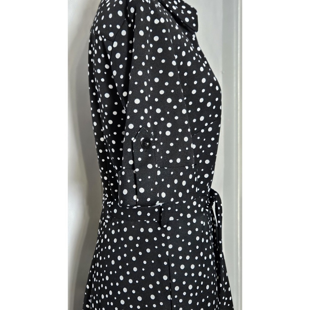 Shelby & Palmer Button Front Short Sleeve Polka-dot Belted Dress Size 6 - Picture 5 of 11